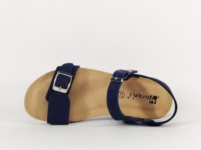 Sandale compensée femme semelle confort cuir marine à pas cher destockage MORAN'S jouty