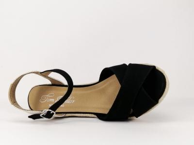 Sandale noire compensée chic TOM TAILOR 1190101 grande pointure femme