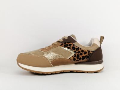 Basket grande taille femme chic camel leopard CINK ME DML-351 à pas cher
