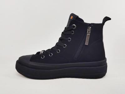 Basket noire montante femme tendance confortable destockage REFRESH 173074 