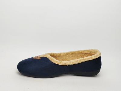 Chausson ballerine femme à pas cher tendance velours marine NOCTIS bodega