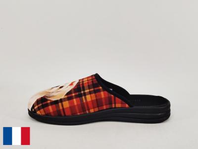 Chausson mule femme motif chien mignon original et confortable BOSSI loriane - fabrication France
