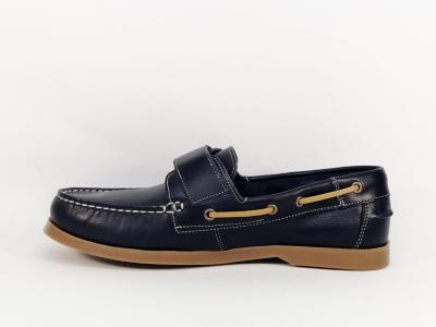 Chaussure bateau homme cuir confortable bleu marine ORLAND 1410 - Fabrication Portugal