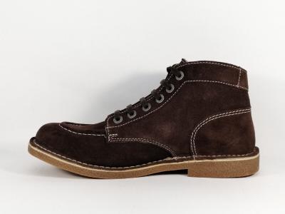 Chaussures de ville montante cuir marron destockage KICKERS kickstoner homme