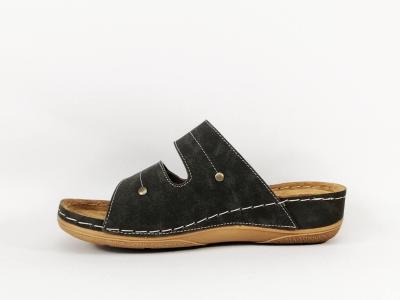Mule femme cuir confort velcro noir tendance RELAXITY melba à pas cher