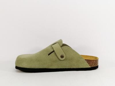 Sabot femme cuir confort vert semelle à mémoire de forme PLAKTON blogg tendance