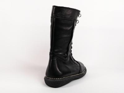 Botte en cuir noir à lacets BRAN’S 516 Fabriquée en Espagne pour femme