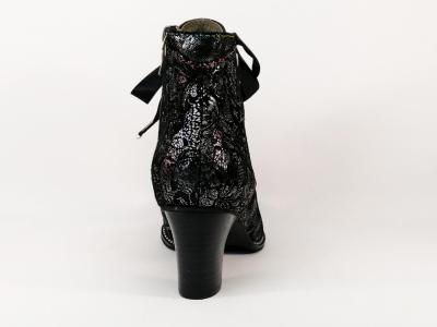 Bottine originale femme cuir noir LAURA VITA ELCODIEO 01A chic à talon