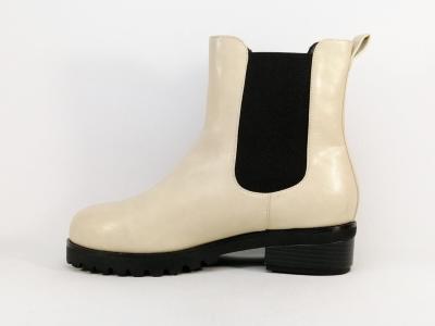 Bottine grande taille femme chic beige à talon en destockage ANDRES MACHADO AM4232 à pas cher