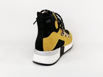 Sneakers jaune femme originale destockage RIEKER N7610 à pas cher