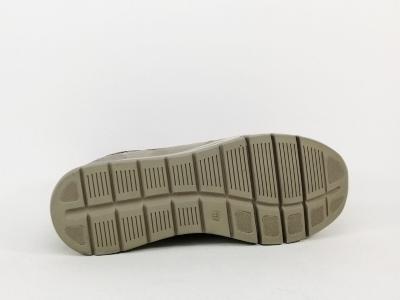Baskets femme pieds larges confortable cuir taupe metallic CAPRICE 23757 largeur H
