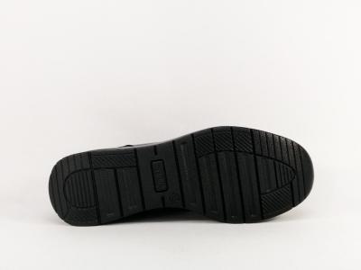 Basket noire femme très confortable en cuir compensée habillée destockage IMAC 6085403