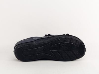 Mule femme compensée grand confort pieds sensibles larges marine MORAN'S passoa velcro