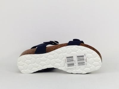 Sandale compensée femme semelle confort cuir marine à pas cher destockage MORAN'S jouty