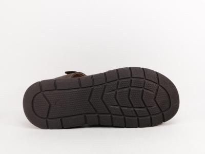 Sandale homme confortable cuir marron souple ORLAND 24023 fabrication Portugal