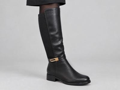 Bottes mollets larges femme grande taille CINK ME DM-Y53 noir à pas cher