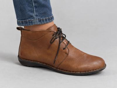 Chaussure de ville femme en cuir souple marron confortable MORAN’S gopris à lacets