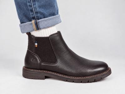 Chelsea boot homme cuir marron confortable chic destockage LONDONS LIFE 162673 à pas cher