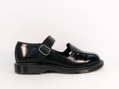 Babies femme destockage DR MARTENS deardra cuir noir à pas cher