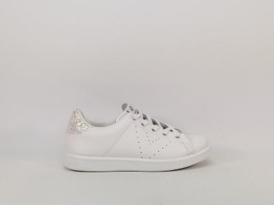 Basket fille en cuir blanc à lacets Destockage VICTORIA 125104