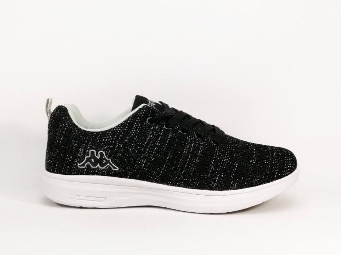 Basket noire femme pas cher destockage KAPPA logo asivat tendance