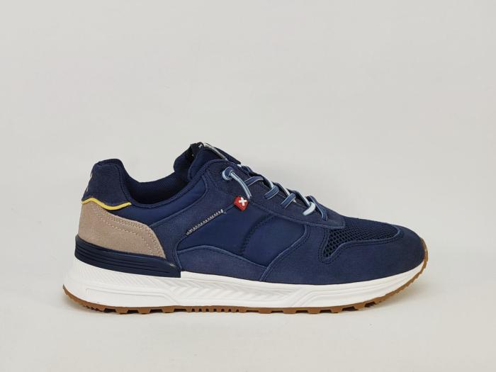Chaussures homme sans lacets toile marine confortable en destockage XTi 144147 à pas cher tendance