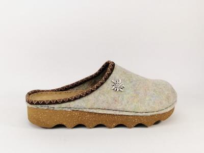 Mule femme en feutre vert recyclé CHIC & RELAX Madlyne