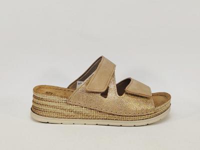 Mules femme talon compensé chic semelle cuir confortable à scratch MORAN'S dexin à pas cher 