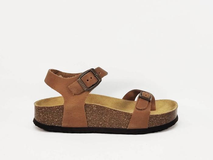 Sandale femme confortable cuir souple marron PLAKTON cp zomba cuero fabrication Espagne