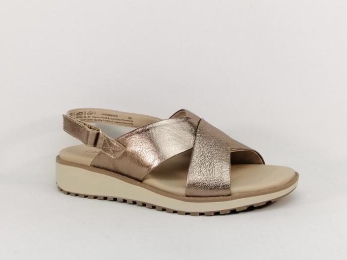 Sandale femme pieds larges grand confort CAPRICE 28703 largeur G chic cuir souple