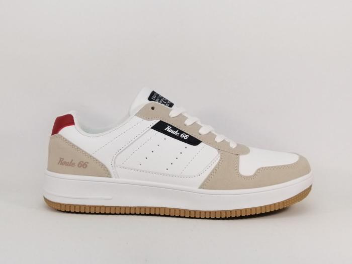 Sneakers mixte tendance blanc beige ROUTE 66 poncas à pas cher