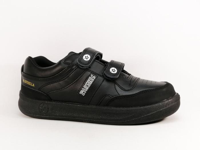 Basket homme grande taille noire confortable à velcro PAREDES DP101 à pas cher