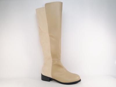Botte grande taille femme confort pointure 42, 43, 44 destockage ANDRES MACHADO AM4242 beige