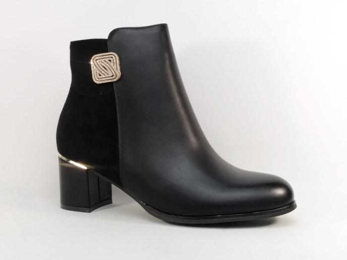 Bottine grande taille femme à talon chic noir CINK ME DM853-1 à pas cher