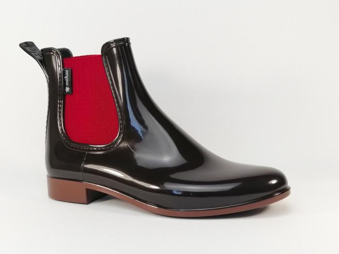 Bottine de pluie marron en destockage MEDUSE Japlair pour femme
