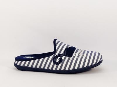 Chausson mule été motif chat femme CHIC & RELAX cadochat marine