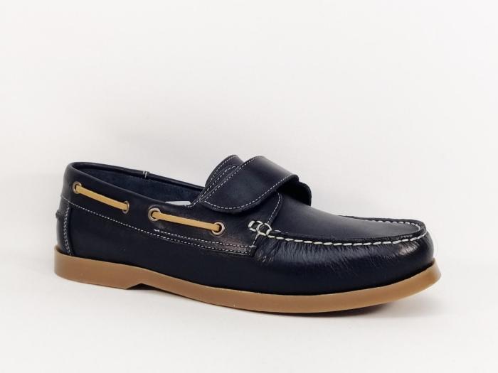 Chaussure bateau homme cuir confortable bleu marine ORLAND 1410 - Fabrication Portugal