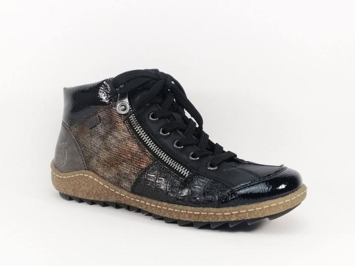 Chaussure montante femme RIEKER L7541 originale et confortable double zip