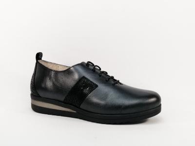 Chaussures LUXAT zodiaque destockage grand confort cuir noir pour femme