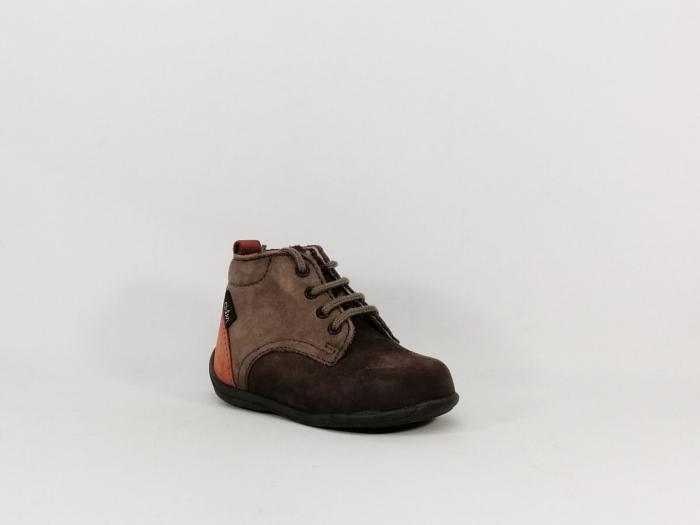 Chaussure premiers pas garçon bébé ASTER otechno destockage cuir marron