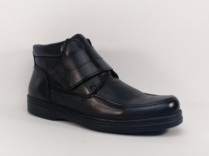 Chaussure montante grand confort tout cuir à velcro ORLAND 16132 homme