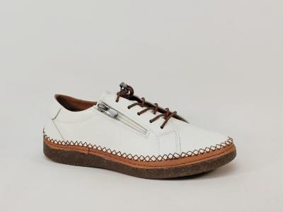 Chaussures sans lacets femme cuir blanc chic tendance confortable MORAN'S kozip