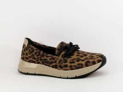 Mocassin leopard femme grand confort RIEKER 58944 semelle moelleuse