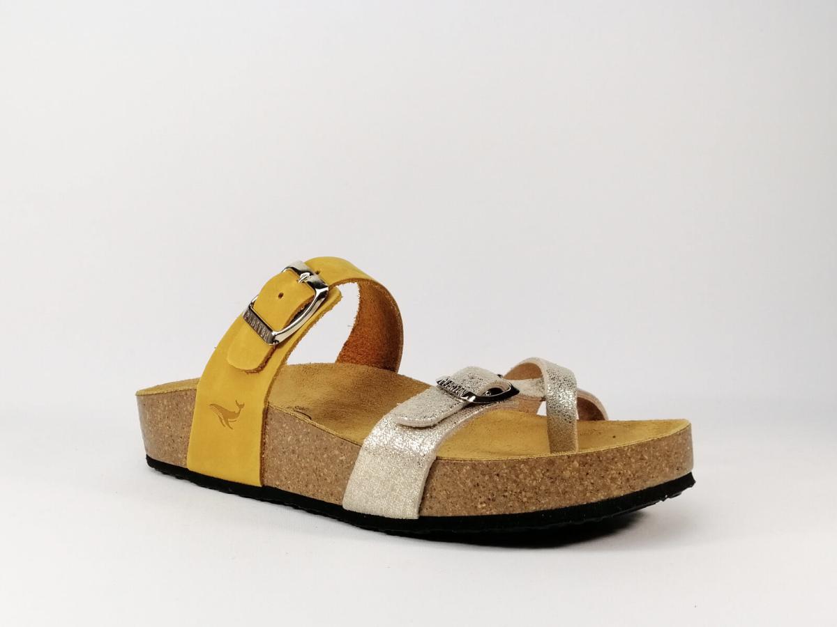 mules jaune moutarde