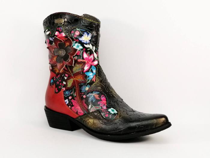 Santiag femme originale bottine LAURA VITA hicnio 24b en cuir de qualité
