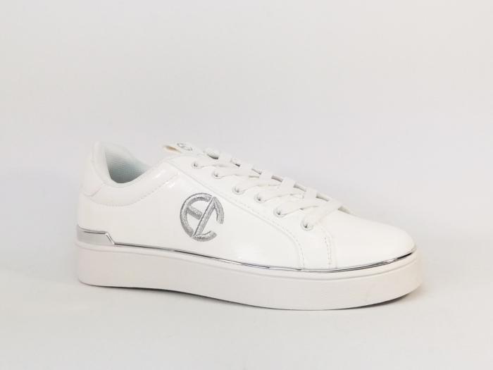 Sneakers blanche femme tendance destockage ENRICO COVERI lorenza à pas cher