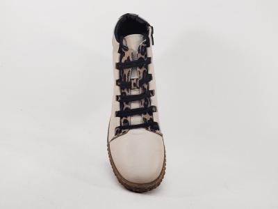 Basket montante femme cuir souple beige leopard confortable tendance PEDRO TORRES 877BON1