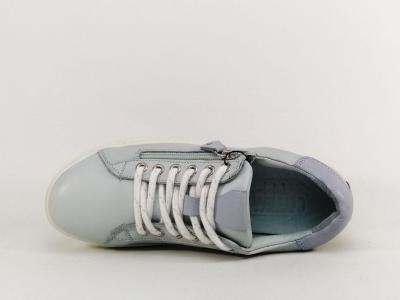 Basket ultra confortable femme cuir souple bleu ciel destockage marque COTEMER edora à pas cher
