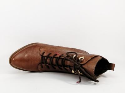 Bottine chic à lacets RIEKER Y2000 cuir camel à talon confortable femme