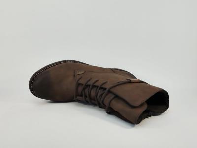 Bottine marron femme tendance confortable RIEKER 79442 souple, lacets et zip